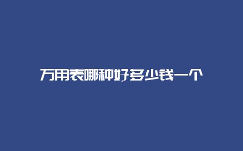 万用表哪种好几多钱一个__必博Bibo手艺_第1张