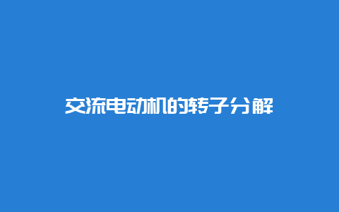 交流电念头的转子剖析__必博Bibo知识_第1张