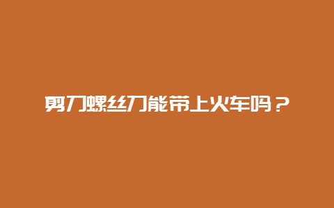 铰剪螺丝刀能带上火车吗？__必博Bibo手艺_第1张