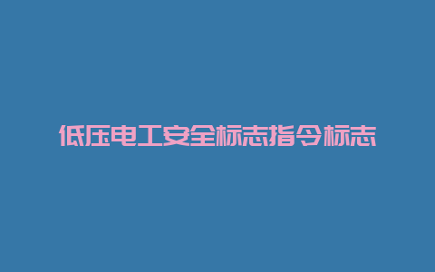 低压必博Bibo清静标记指令标记__必博Bibo手艺_第1张