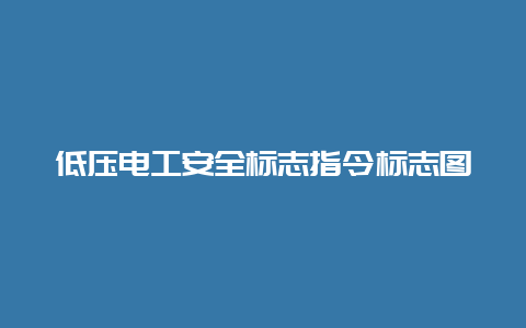 低压必博Bibo清静标记指令标记图__必博Bibo手艺_第1张