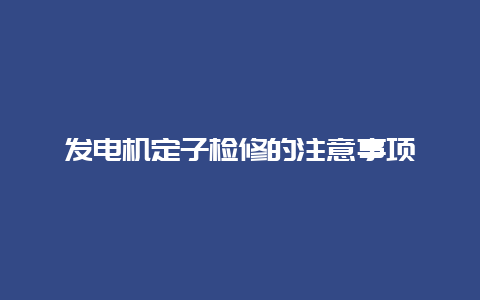 发电机定子磨练的注重事项__必博Bibo知识_第1张